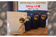 緑の館／旬のスペシャルティコーヒー豆300ｇ×4種アソート コーヒー 珈琲 豆 下呂温泉 緑の館