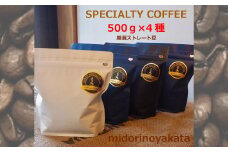 自家焙煎珈琲店「緑の館」／旬のスペシャルティコーヒー豆500g×4種アソート 珈琲 コーヒー 豆 下呂温泉 下呂市 珈琲豆
