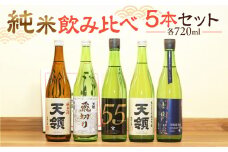 【天領酒造】「純米 飲みくらべ」Dセット 5本（各 720ml）純米酒 特別純米酒 純米吟醸原酒 純米吟醸 純米酒 下呂温泉 お酒 飲み比べ 酒 天領 下呂市