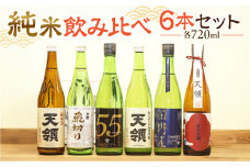【天領酒造】「純米  飲みくらべ」Fセット 6本 (各720ml) 　純米大吟醸、純米酒、特別純米酒、純米吟醸 飲み比べ 下呂温泉 お酒 飲み比べ 酒 日本酒 天領 下呂市 