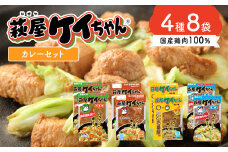 萩屋ケイちゃんスタンダードカレーセット　みそ味・カレー味・しょうゆ味・しお味（各230g×2）計8パック 冷凍配送 けいちゃん 鶏ちゃん 萩原チキンセンター けーちゃん ケーちゃん