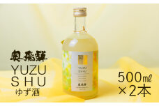奥飛騨ゆず酒  500ml×2本 セット　ユズ 柚子 リキュール ギフト プレゼント 贈答 お酒 ゆず おすすめ 酒