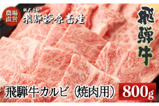 飛騨牛カルビ焼肉用（800g）最高級 国産 牛肉 ブランド牛  和牛 大容量 焼き肉用 おすすめ 贈答 ギフト 【冷凍】