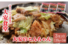 ＼昔ながらの大衆食堂の味！！／【大安のとんちゃん】3個セット 120g×3袋（計360g）  大安食堂 冷凍配送 下呂市 トンちゃん トンチャン 郷土料理 豚肉 味付け 大安 だいあん