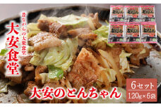 ＼昔ながらの大衆食堂の味！！／【大安のとんちゃん】6個セット 120g×6袋（計720g）  大安食堂 冷凍配送 下呂市 トンちゃん トンチャン 郷土料理 豚肉 味付け 焼くだけ おかず やみつき 豚 だいあん 大安