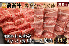 飛騨牛＆納豆喰豚 焼肉用（化粧箱）牛もも 170g 豚肩ロース 170g【冷凍】冷凍配送   飛騨牛 下呂温泉 おすすめ 牛肉 肉 和牛 赤身 人気 ブランド牛 肉ギフト 国産 贈答品 焼肉 ギフト 和牛 10000円