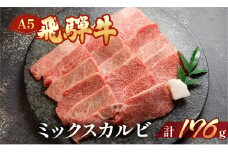 飛騨牛 A5 ミックスカルビ  176g（約2人前）【冷凍 真空】牛肉 カルビ 焼肉  牛 天狗 ブランド牛 焼き肉 飛騨 下呂市
