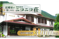 湯屋温泉【ニコニコ荘】宿泊補助券（3,000円分）旅館 温泉 旅行 下呂市 宿泊券 小坂