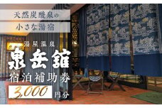 湯屋温泉 【泉岳舘】宿泊補助券（3,000円分）旅館 温泉 旅行 下呂市 宿泊券 下呂市 せんがくかん