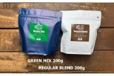 緑の館　/　レギュラーブレンド・グリーンミックス　豆　各 200g（計 400g）セット コーヒー コーヒー豆 珈琲豆 飲み比べ 珈琲  グリーンハウスコーヒー 下呂市