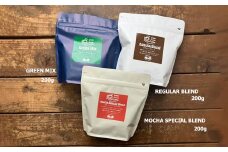 緑の館　/　レギュラーブレンド・モカスペシャルブレンド・グリーンミックス　豆　各 200g（計 600g）セット コーヒー コーヒー豆 珈琲豆 飲み比べ 珈琲  グリーンハウスコーヒー 下呂市