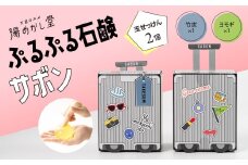 ぷるぷる石鹸「サボン」玉せっけん 2個セット（ヨモギ・竹炭）【顔・全身用】せっけん 石鹸 ソープ よもぎ 炭  贈答 ギフト 下呂市 下呂温泉【湯めかし堂】