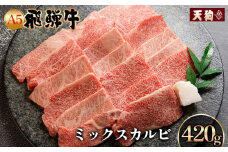 【2026年1月発送】A5飛騨牛ミックスカルビ 420g【冷凍】　冷凍配送　もも 飛騨牛 下呂温泉 おすすめ 牛肉 肉 和牛 赤身 人気 ブランド牛 肉ギフト 国産 贈答品 焼き肉用 ギフト 和牛 15000円