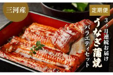 [№5533-0030]うなぎ蒲焼バラエティセット（三河産）【3ケ月連続お届け】