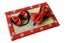 [№5533-0062]畳縁アクセサリ－縁結びセット（レッド）