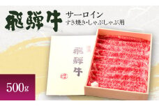 [№5533-0223]岐阜県海津市産 飛騨牛サーロイン すき焼き・しゃぶしゃぶ用500g