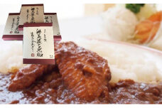 [№5533-0303]奥美濃古地鶏 手羽先やわ煮カレー　4箱セット