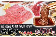 [№5533-0307]【飛騨牛】海津市産モモ焼肉オリジナルカット 【配達不可：離島】