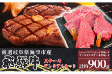 [№5533-0320]【数量限定】【飛騨牛】海津市産ステーキプレミアムセット 【配達不可：離島】
