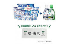 ギフト工房アリエール抗菌除菌ギフト+P&Gアリエール洗濯洗剤2本セット(岐南町ねぎっちょタオル付)【1407965】
