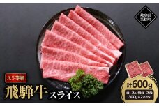 A5等級飛騨牛:スライス600g　ロース又は肩ロース肉【1538005】