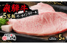 飛騨牛5等級　サーロインステーキ　約250g×5枚【1043511】