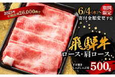 〈期間限定!寄付金額変更〉＜飛騨牛＞ロース・肩ロース スライス500g(すき焼き/しゃぶしゃぶ)【1071810】