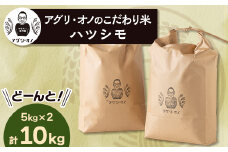 令和6年産 アグリ・オノのこだわり米　ハツシモ　10kg(5kg×2)【1101640】