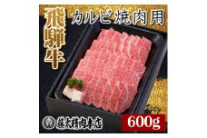 ＜飛騨牛＞カルビ焼肉600g_ 焼肉 飛騨牛 国産牛 ブランド牛 カルビ 牛肉 肉 岐阜 藤太精肉 人気 おすすめ ギフト 贈答 送料無料 【1046750】