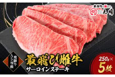 ＜最飛び雌牛＞飛騨牛A5等級サーロインステーキ　250g×5枚【1520147】
