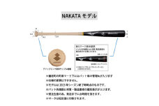 ミズノプロ＜NAKATAモデル＞硬式メイプル木製バット【1524781】