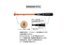 ミズノプロ＜NISHIKAWAモデル＞硬式メイプル木製バット【1524782】