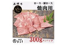 ＜飛騨牛＞ロース・肩ロース焼き肉　300g(牛脂付き)【1619907】