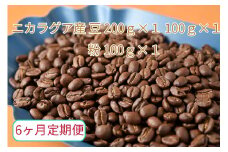 【6ヶ月定期便】カフェ・フランドル厳選　コーヒー豆　ニカラグア産(200g×1　100g×1)挽いた豆(100g×1）