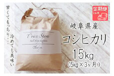【令和6年産】T rice Store 岐阜県産コシヒカリ 15kg(5kg×3回）