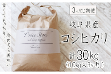 【令和6年産】【３カ月定期便】岐阜県産コシヒカリ 10kg(合計３０kg)