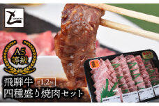 A5飛騨牛　四種盛り焼肉セット計1.2㎏