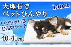 大理石ペットひんやりボード 40×40センチ ビアンコカラーラ イタリア産【1288136】
