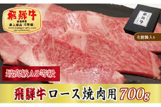 ＜化粧箱入り・最高級A5等級＞飛騨牛ロース焼肉用700g(牛脂付き)【1488416】
