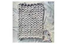 Cloudy Hand Knit Blanket　LLサイズ　ライトグレー MWCA-000【1064369】
