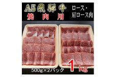 『A5等級』飛騨牛焼肉用1kg　ロース又は肩ロース肉【1432057】
