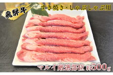 [№5331-0053]飛騨牛すき焼き・しゃぶしゃぶ用　マルイ厳選部位約500g