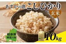 [№5568-0172]あすかの恵 こしひかり 玄米 10kg お米 米 コメ 揖斐川 飛鳥川 玄米 白飯 ご飯 ふっくら 艶 ツヤ 旨味 甘い 朝食 夕食 強火 弱火 真空パック 株式会社あすか 岐阜県 揖斐川町
