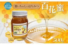 [№5568-0400]勝っちゃんのはちみつ 500g 瓶 はちみつ 蜂蜜 ハチミツ 非加熱 天然 100% 百花蜜 濃厚 甘い 純粋 生はちみつ 国産 ハニー お取り寄せ 日本製 ギフト プレゼント 贈答 贈り物 スイーツ 岐阜県 揖斐川町 送料無料 蜂とステンド工房揖斐川
