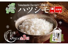 [№5568-0417]全3回お届け定期便 岐阜県 揖斐川町産 ハツシモ「高橋米」白米 5kg×1袋 お米 精米 白米 ごはん 米 ご飯 はつしも ブランド米 大粒 炊飯 冷めても美味しい お弁当 冷凍保存 ライス 主食 ふっくら お取り寄せ 送料無料 揖斐川町