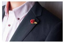 革の薔薇アクセサリー：レッド