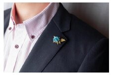 革の薔薇アクセサリー：ライトブルー