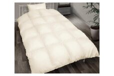 羽毛布団　シングル掛　ホワイトダックダウン90％　たっぷり1.5キログラム使用（アイボリー）