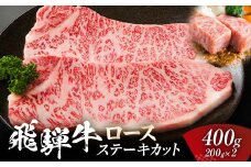 飛騨牛 ロース 400g ステーキカット （200g×2） 牛肉 黒毛和牛 5等級 肉 岐阜県 坂祝町 さかほぎ F6M-055