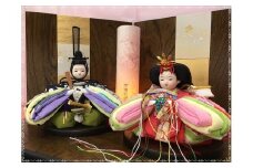 伝統工芸士 蘇童のひな人形『手まり雛 ころろ』紺桜　コンパクト親王飾り (351)